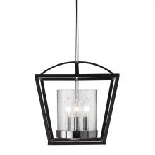  4309-SF BLK-SD - Mercer Semi-Flush in Matte Black with Chrome accents and Seeded Glass